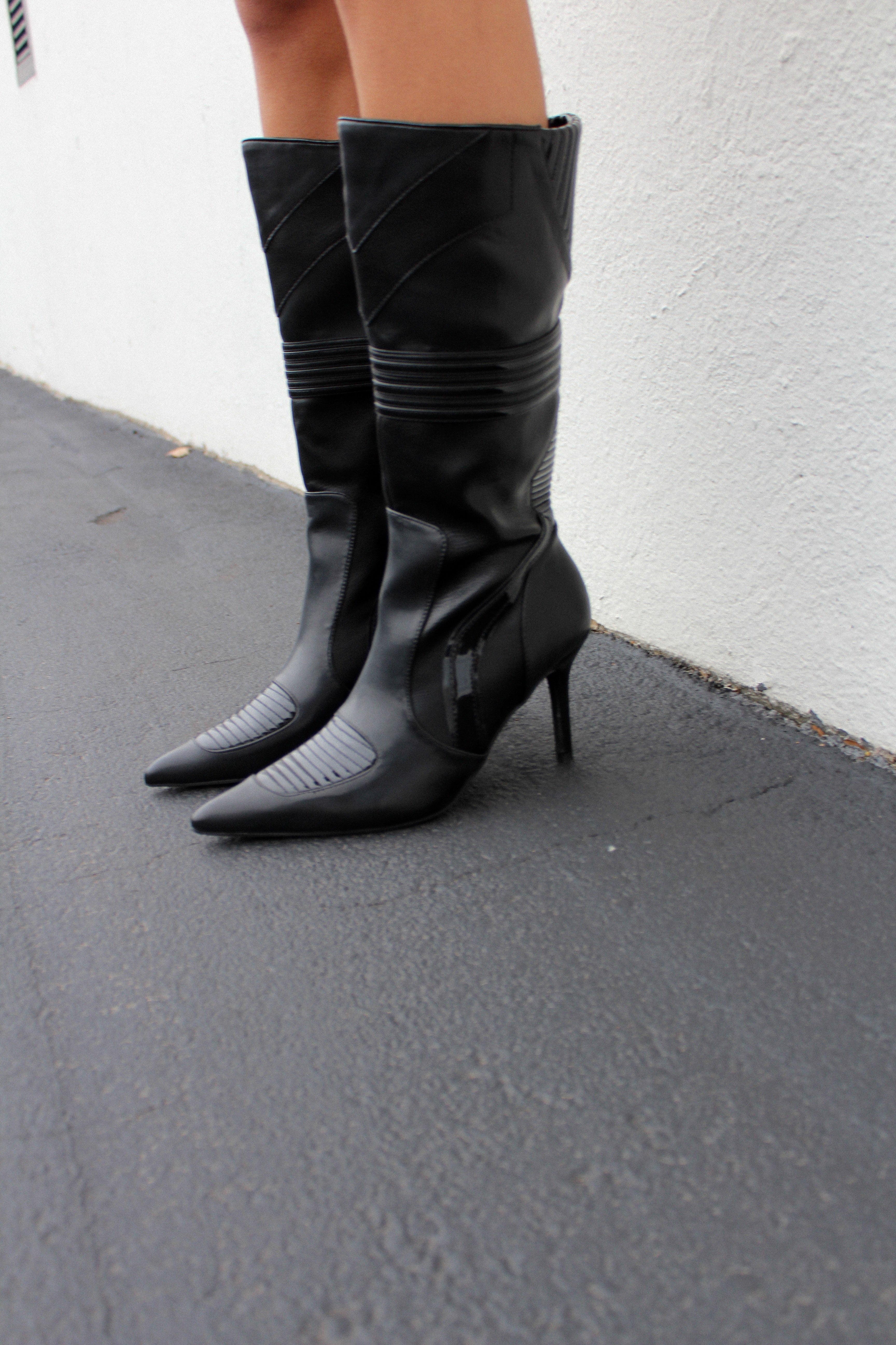 Pointed Stiletto Leather Boots