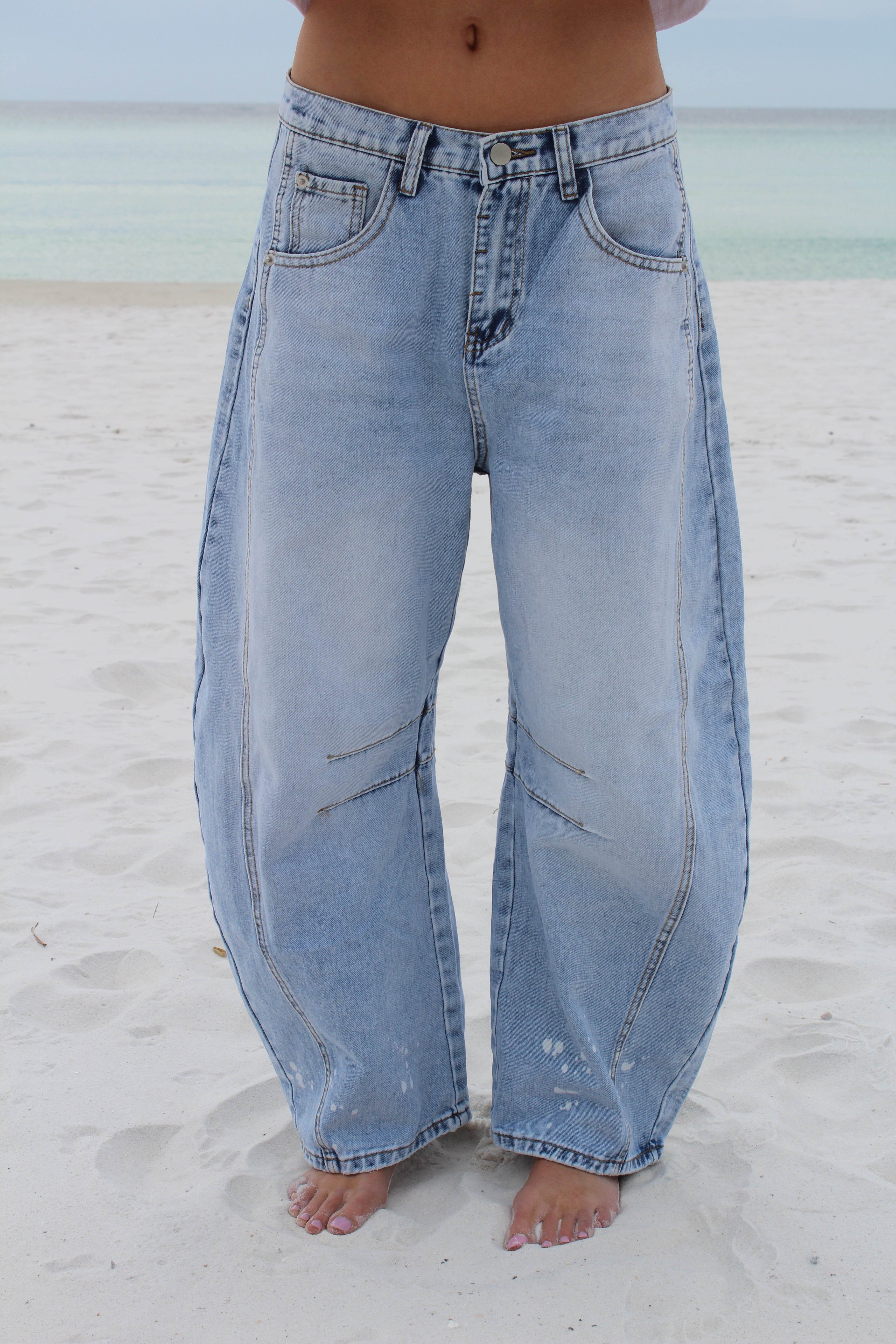 Wide Leg Barrel Jeans