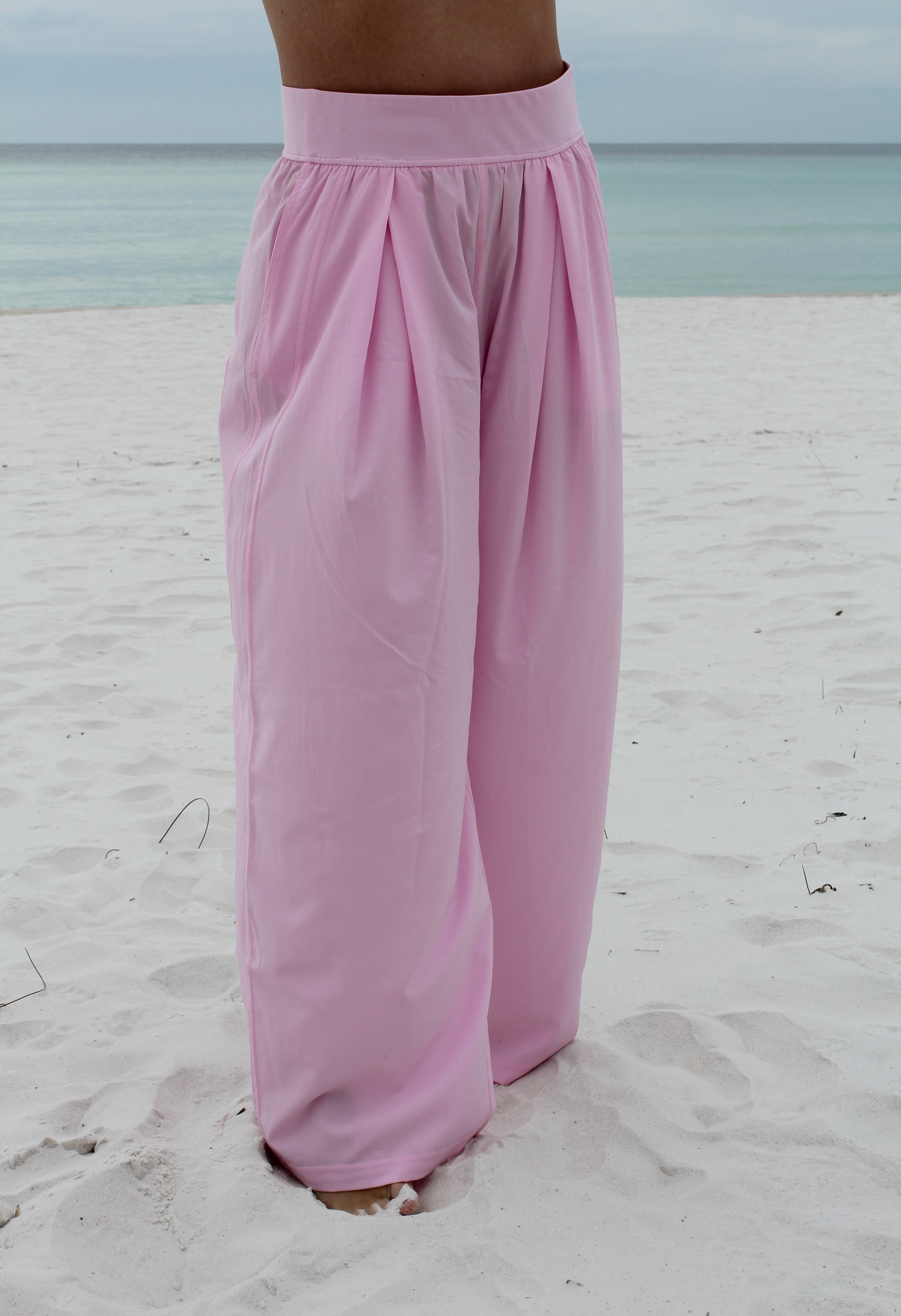 Wide Leg Pants - Blush Pink